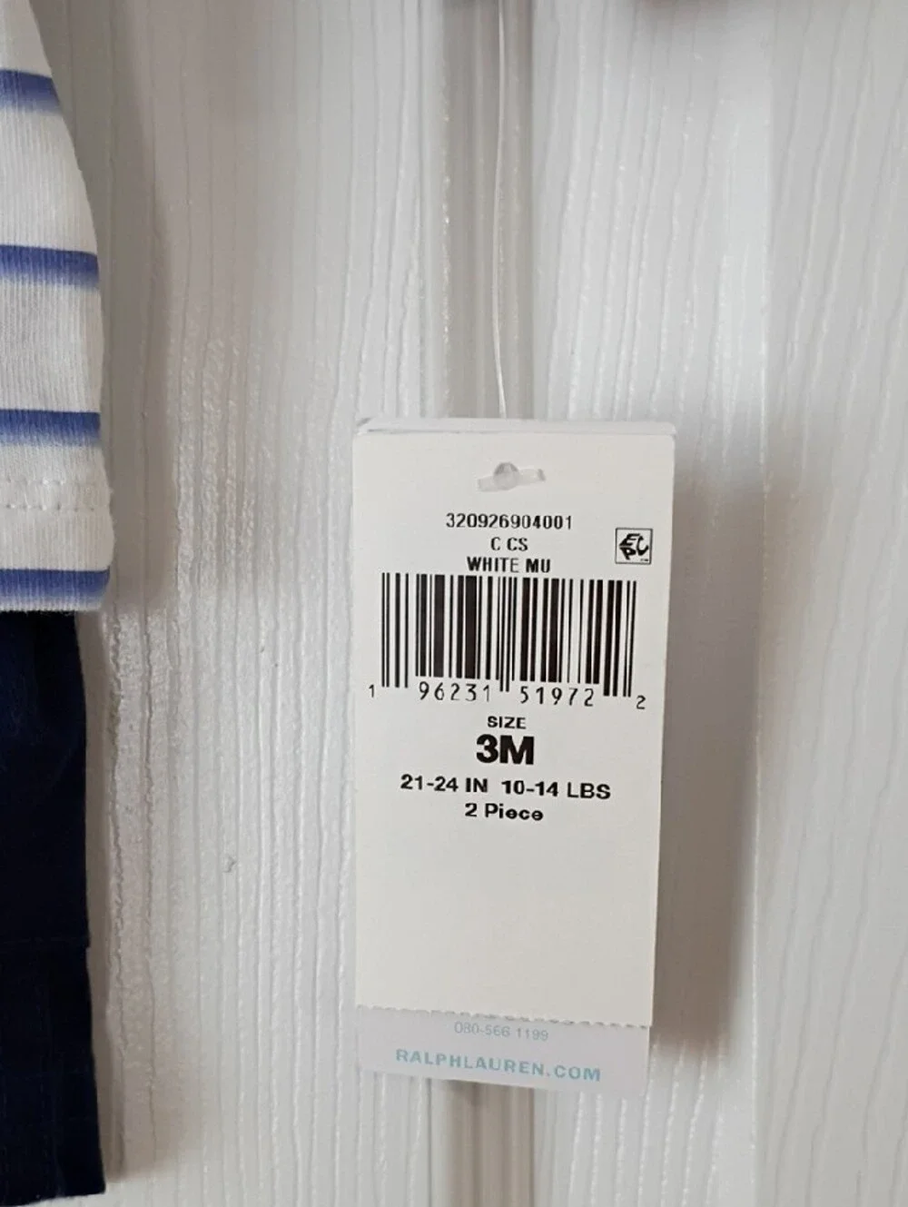 Ralph Lauren Baby Two-Piece Short Set - White, Blue & Red 3 Mos.